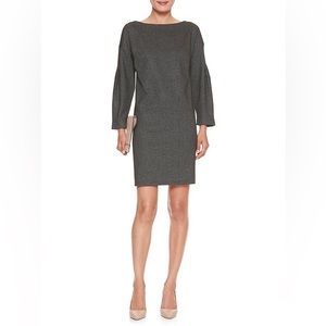 Banana Republic Gray Heather Textured Knit Puff Sleeve Shift Dress | Size Small